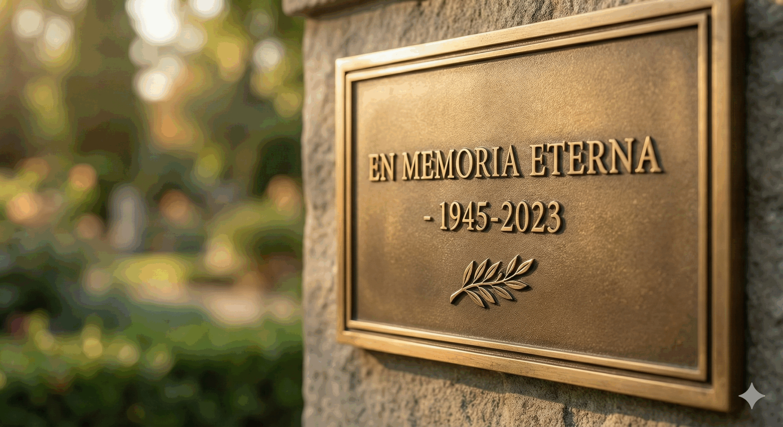 Diseño de placa funeraria en Campos de Paz